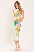 Bluebell Whisper Power Mesh Midi Dress