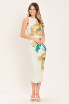 Bluebell Whisper Power Mesh Midi Dress