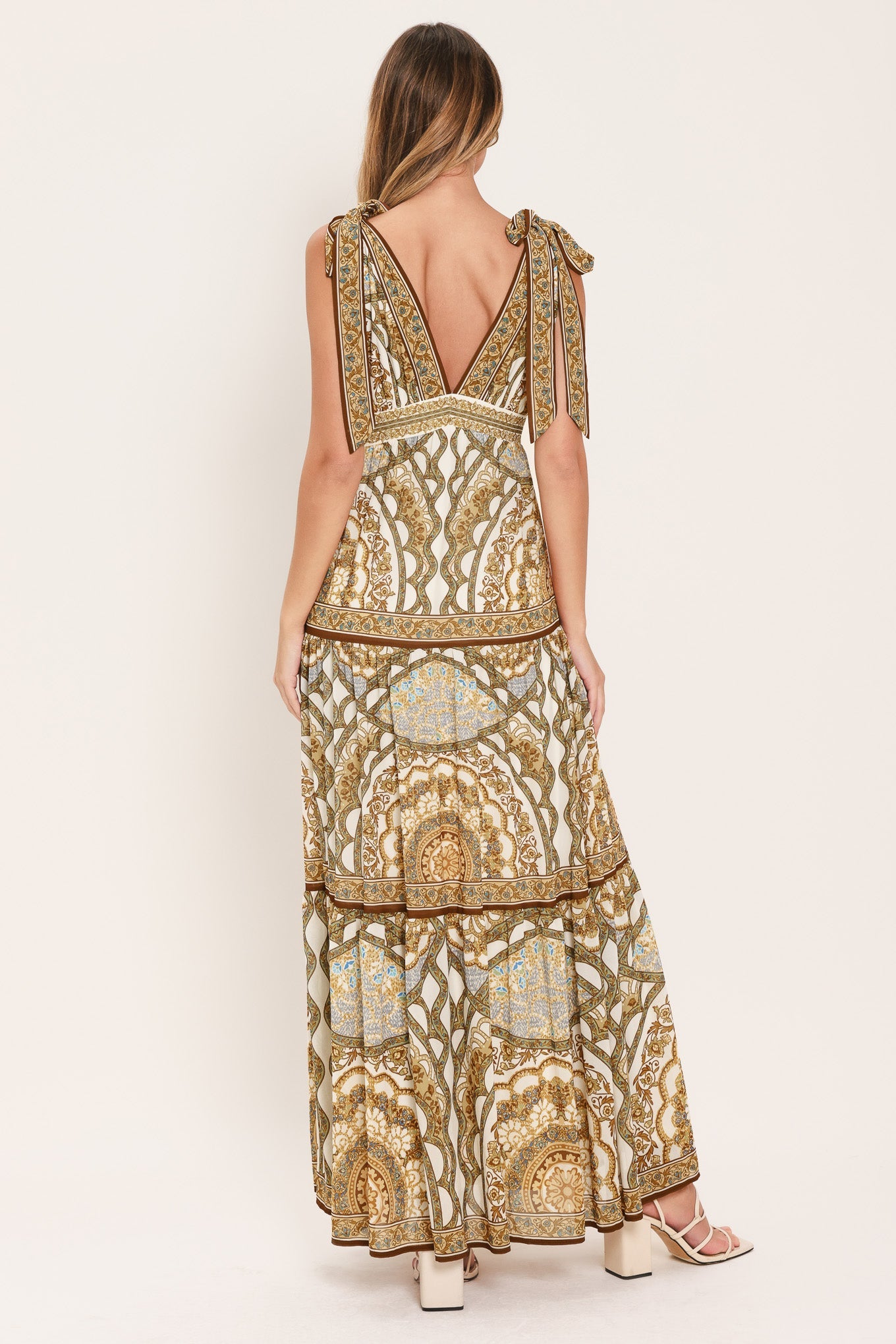 Golden Mosaic Maxi Dress