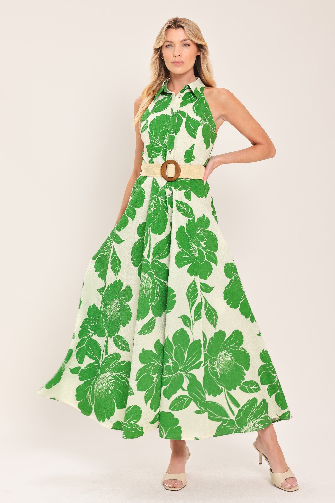 Palm Royale Woven Midi Dress
