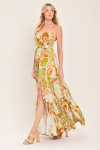 Amalfi Palm Goddess Woven Maxi Dress