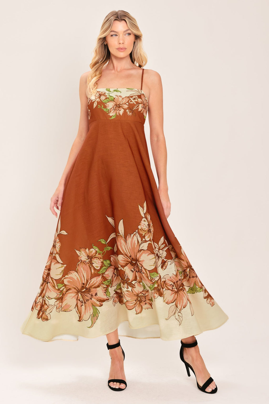 Autumn Petal Midi Dress