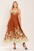Autumn Petal Midi Dress