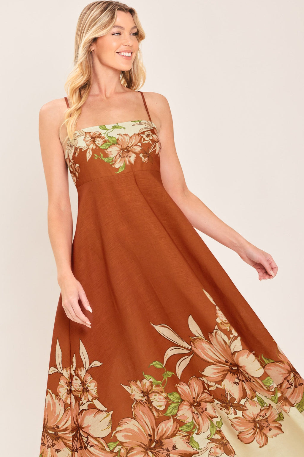 Autumn Petal Midi Dress