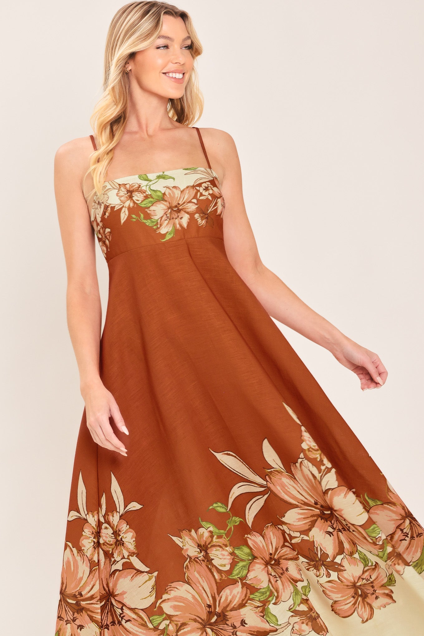 Autumn Petal Midi Dress