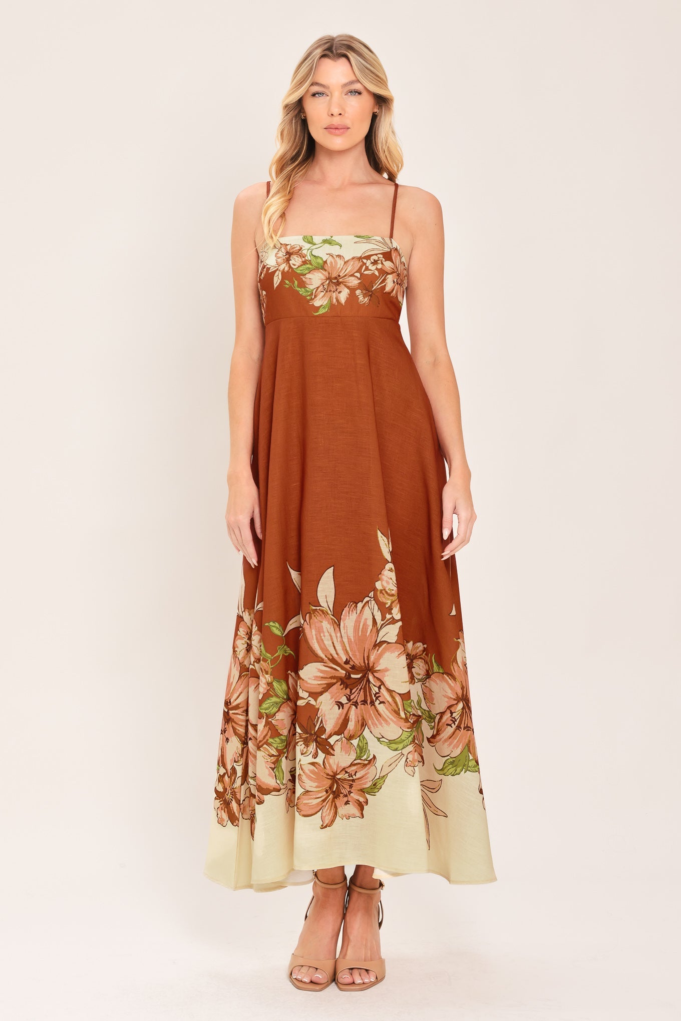 Autumn Petal Midi Dress