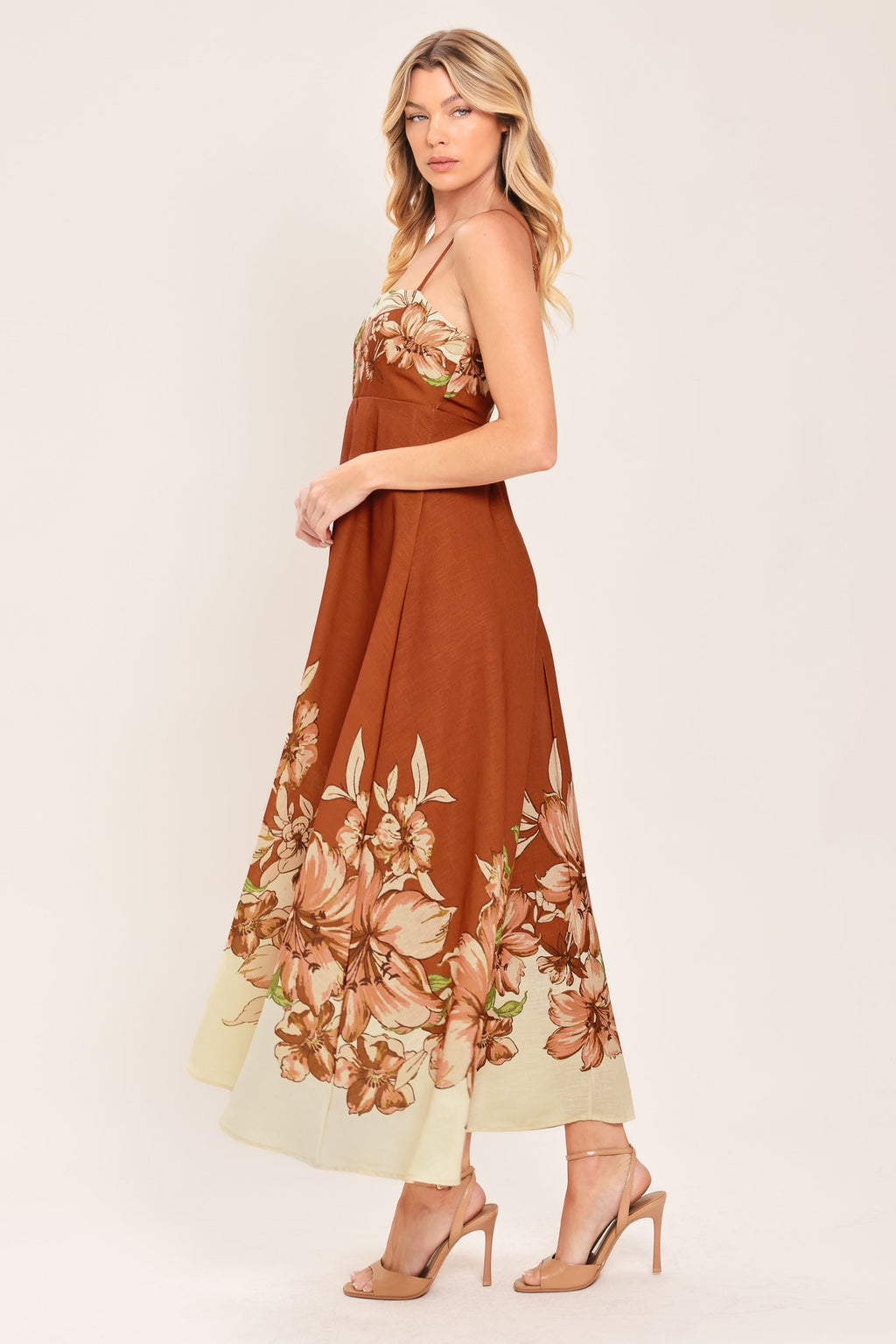 Autumn Petal Midi Dress
