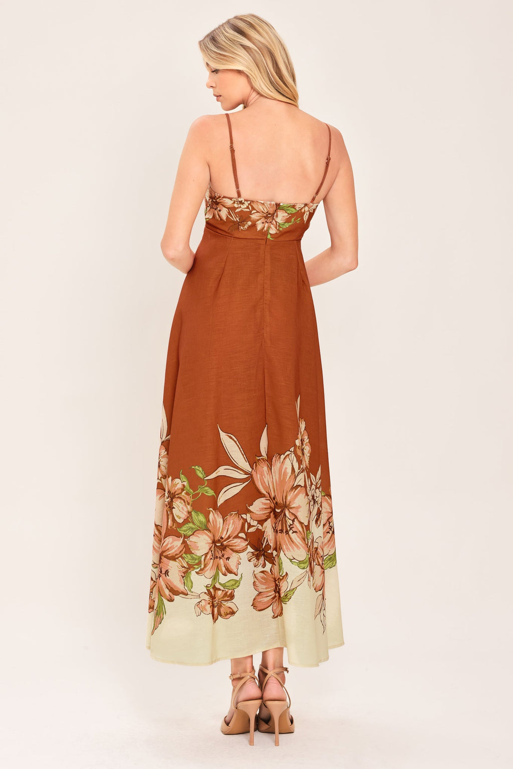 Autumn Petal Midi Dress