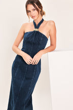 Statement Denim Midi Dress