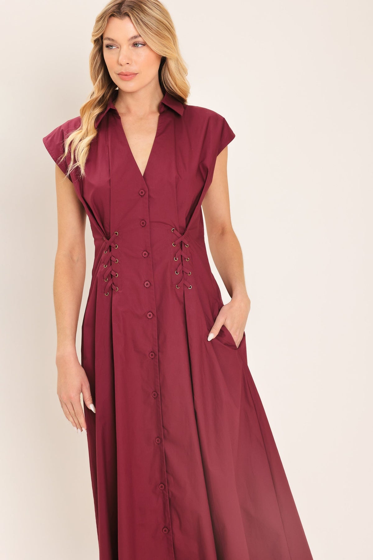 Cabernet Charm Midi Dress