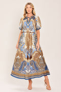 Baroque Paisley Midi Dress
