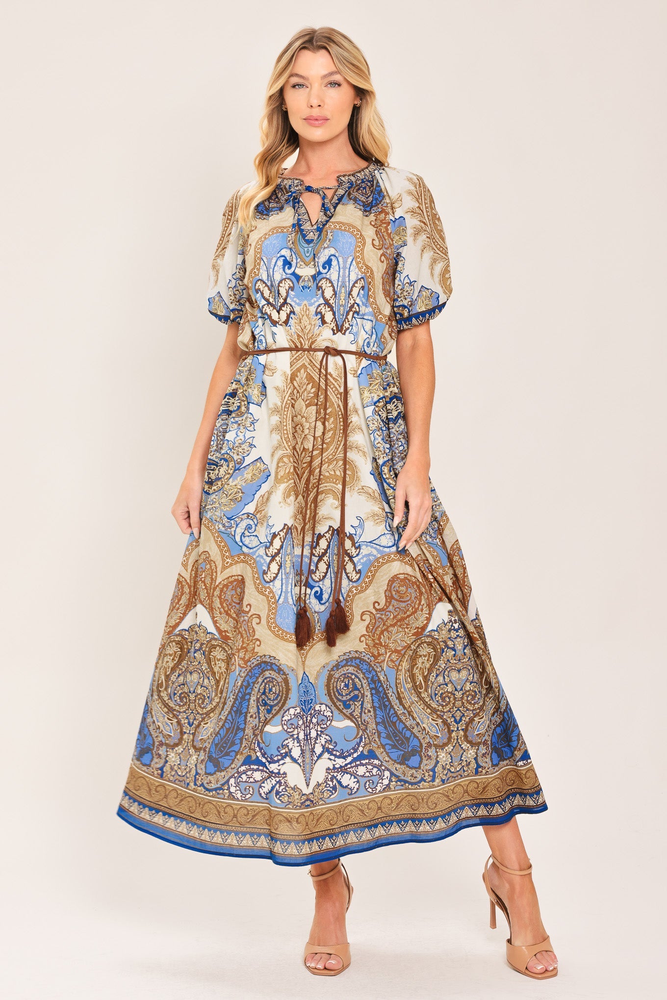 Baroque Paisley Midi Dress