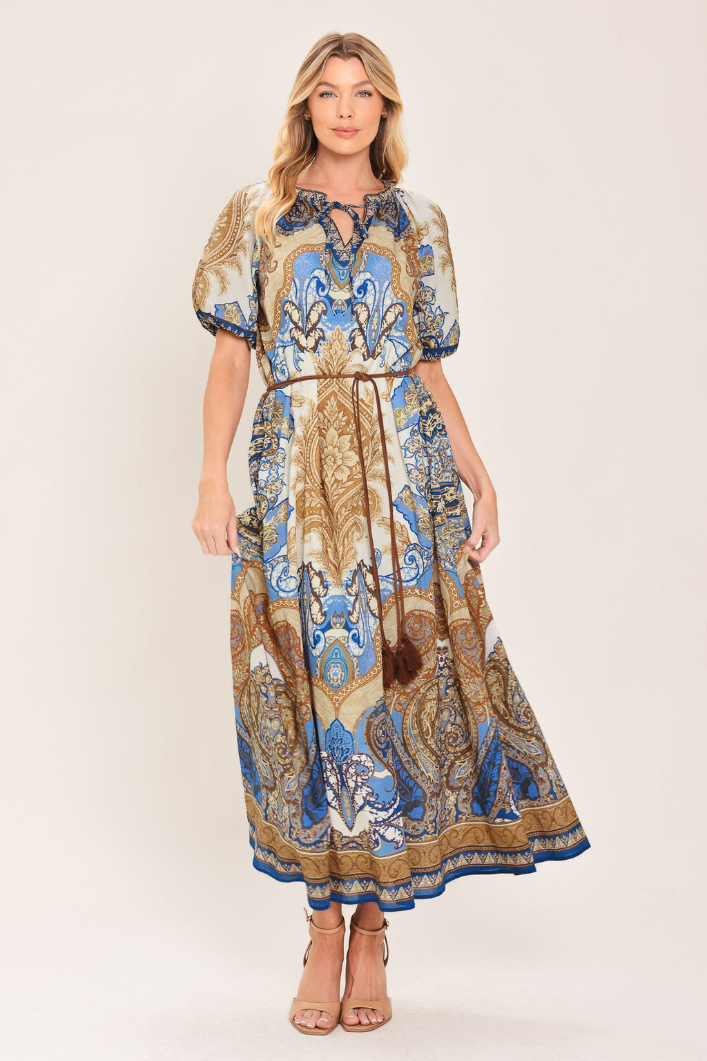 Baroque Paisley Midi Dress