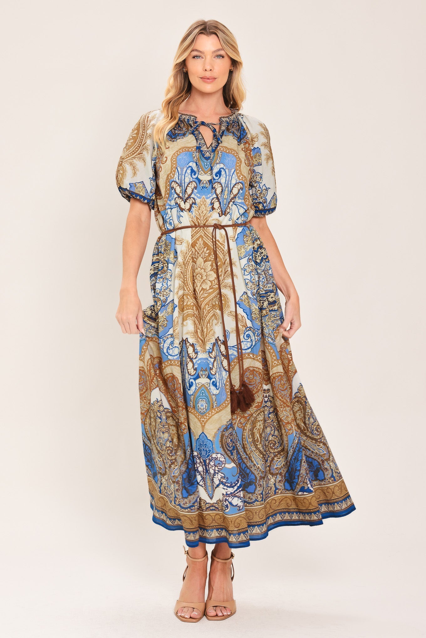 Baroque Paisley Midi Dress