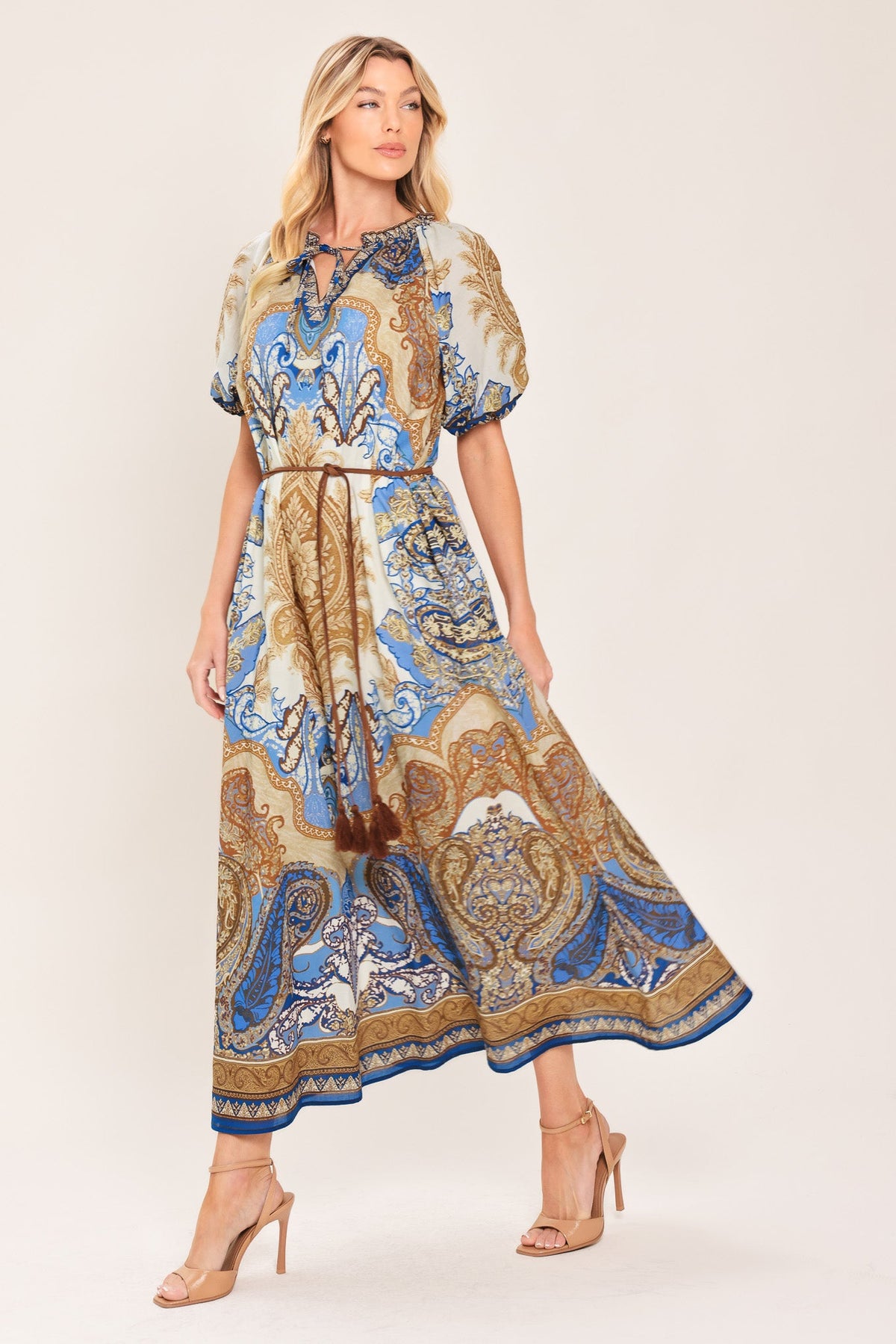 Baroque Paisley Midi Dress