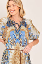 Baroque Paisley Midi Dress