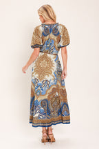 Baroque Paisley Midi Dress