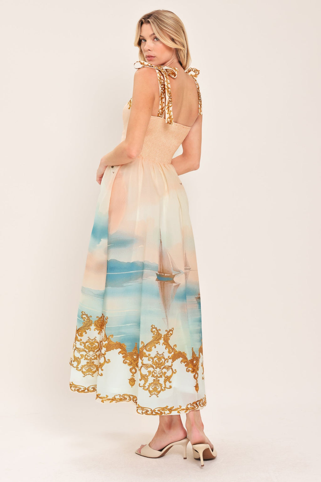 Capri Coastline Woven Midi Dress