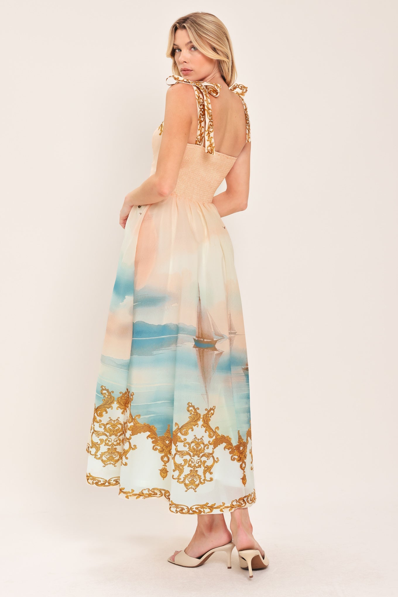 Capri Coastline Woven Midi Dress