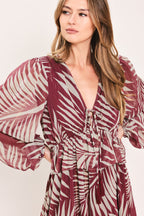 Merlot Leaves in Motion Maxi Dress