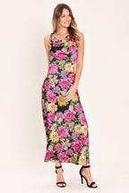 Midnight Garden Woven Midi Dress