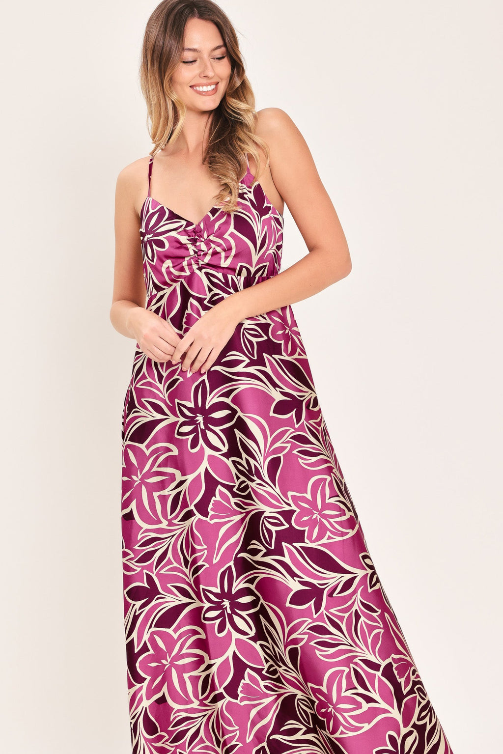 Island Orchid Woven Maxi Dress