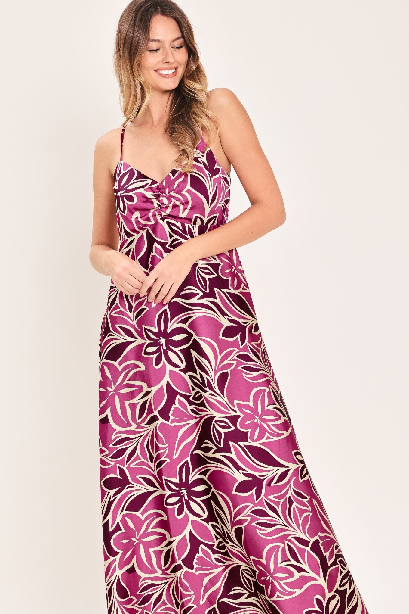 Island Orchid Woven Maxi Dress