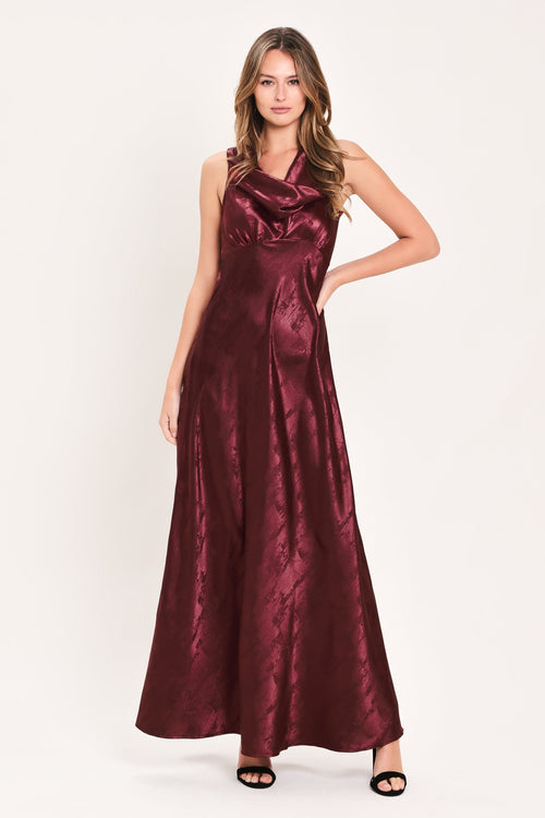 Luminous Champagne Kiss Jacquard Maxi Dress