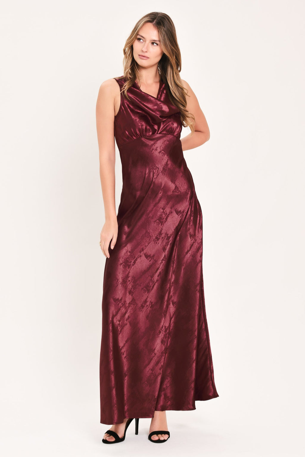 Luminous Champagne Kiss Jacquard Maxi Dress