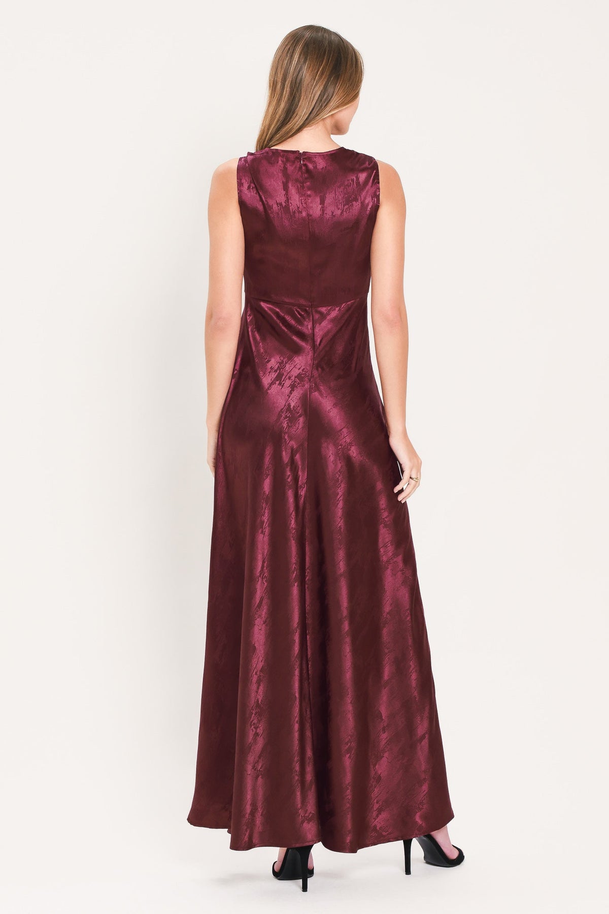 Luminous Champagne Kiss Jacquard Maxi Dress