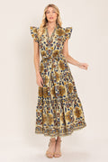 Golden Meadow Midi Dress