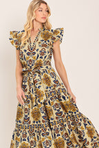 Golden Meadow Midi Dress