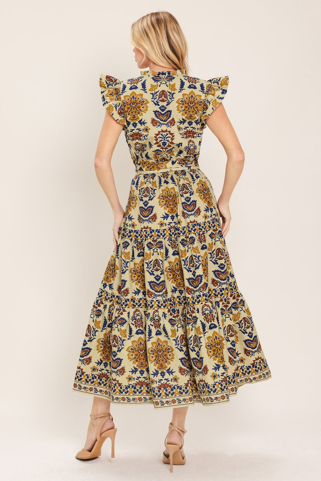 Golden Meadow Midi Dress
