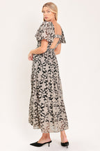 Ashen Floral Majesty Lace Midi Dress