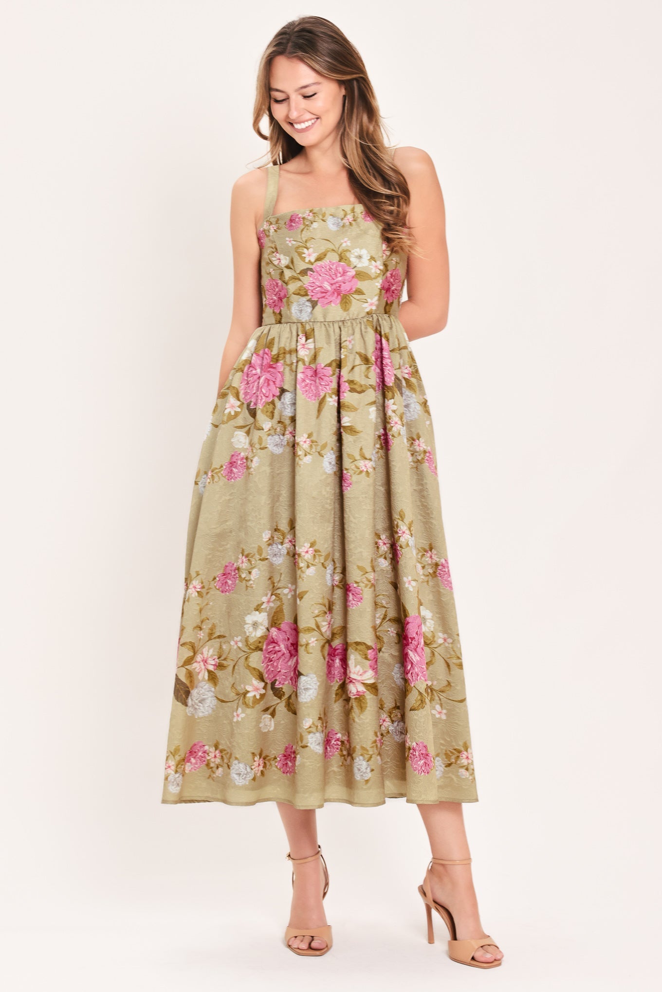 Sweet Peony Morning Midi Dress