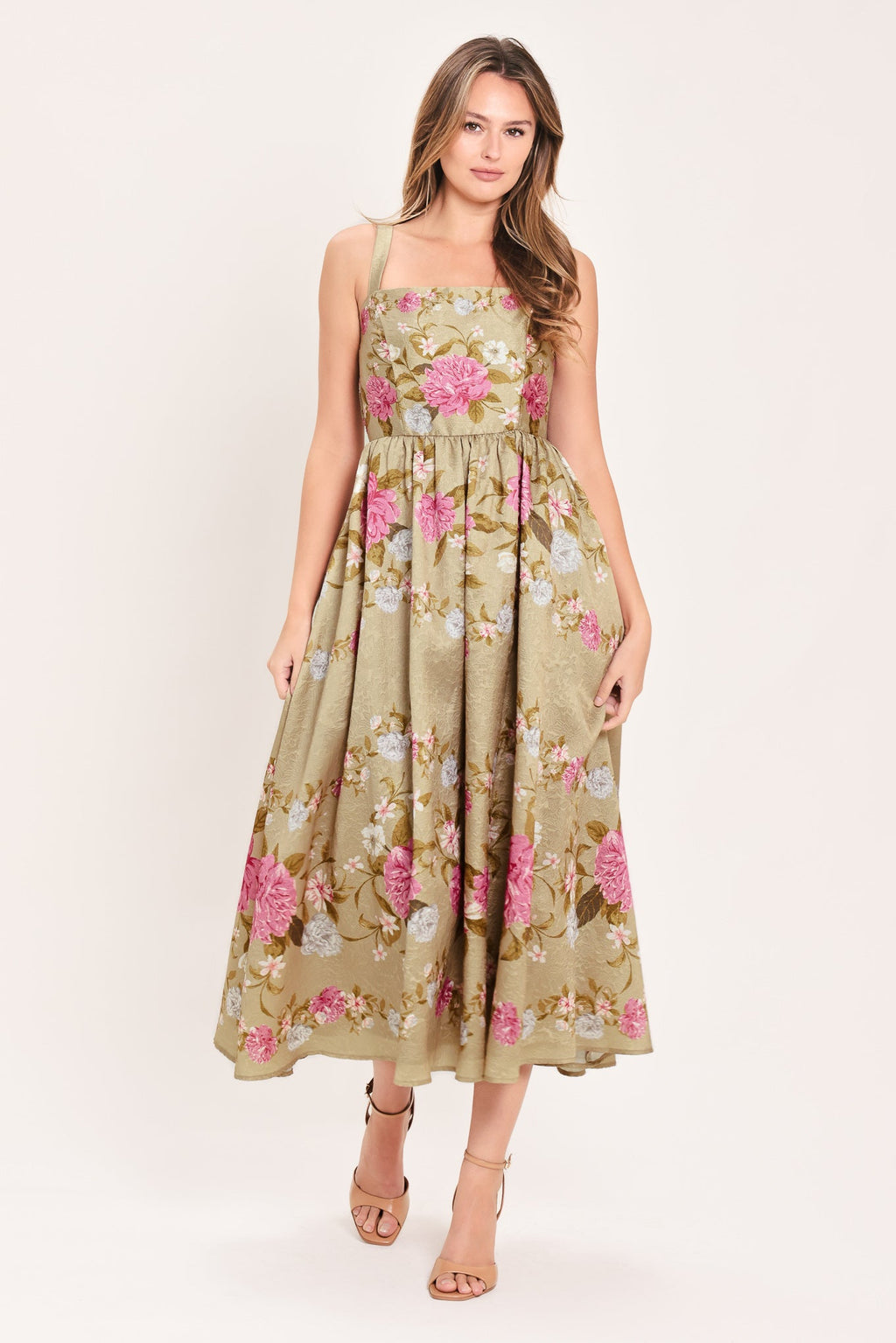 Sweet Peony Morning Midi Dress