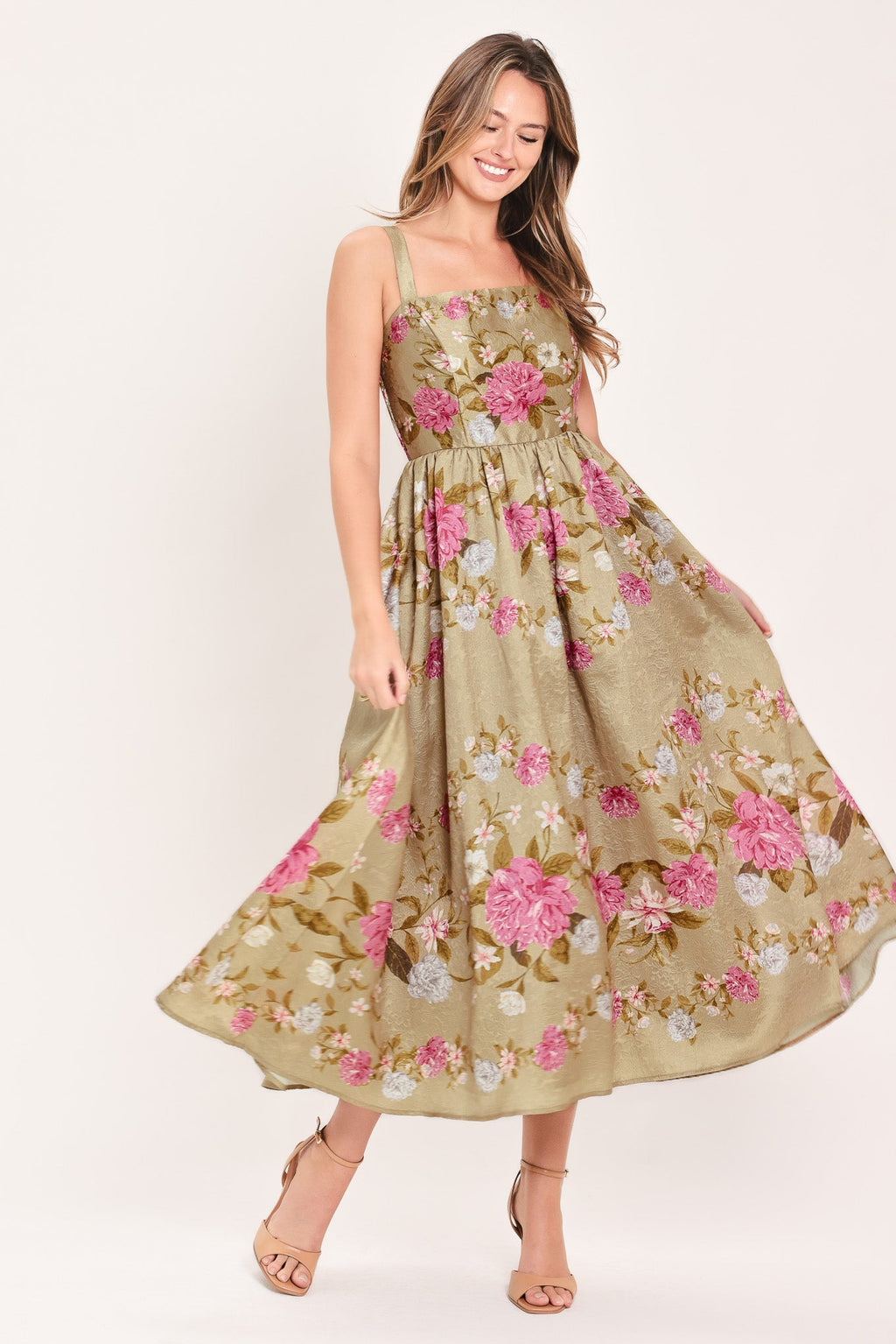 Sweet Peony Morning Midi Dress
