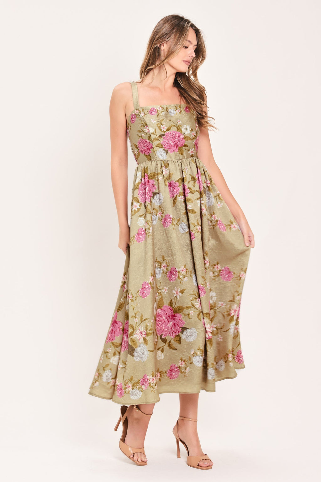 Sweet Peony Morning Midi Dress