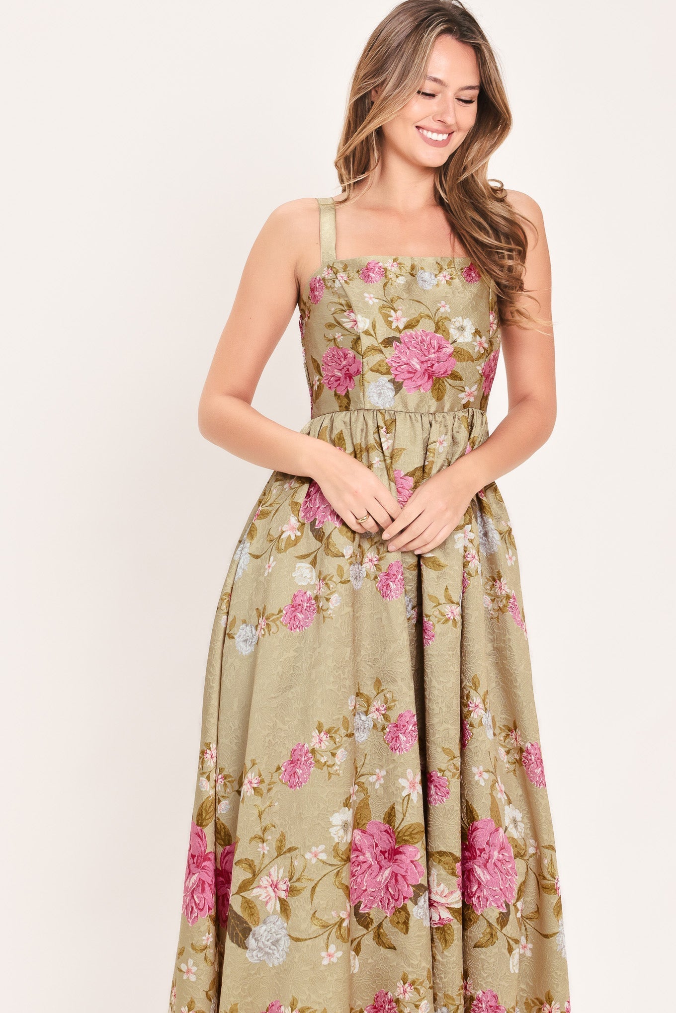 Sweet Peony Morning Midi Dress