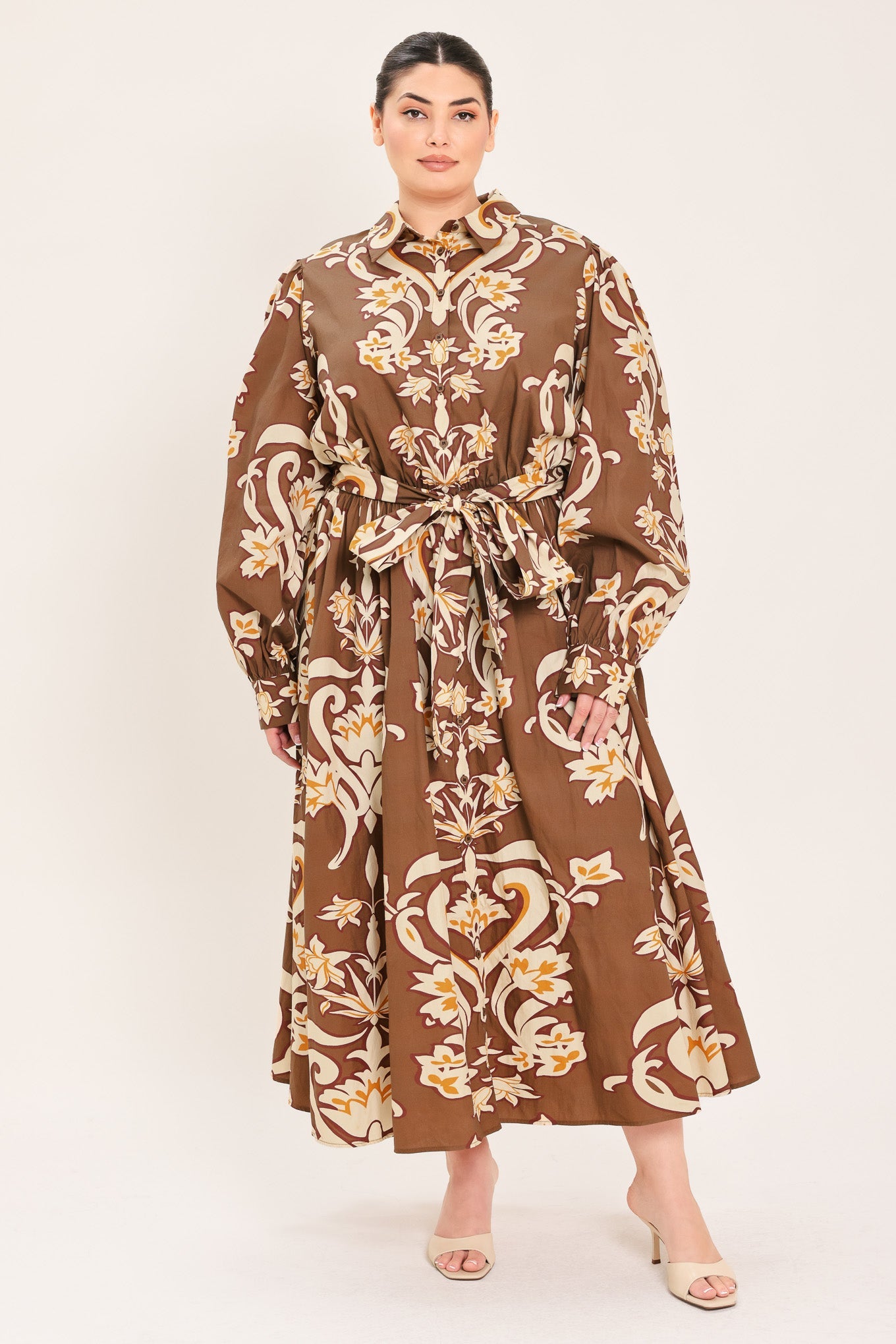Amber Medallion Shirt Maxi Dress