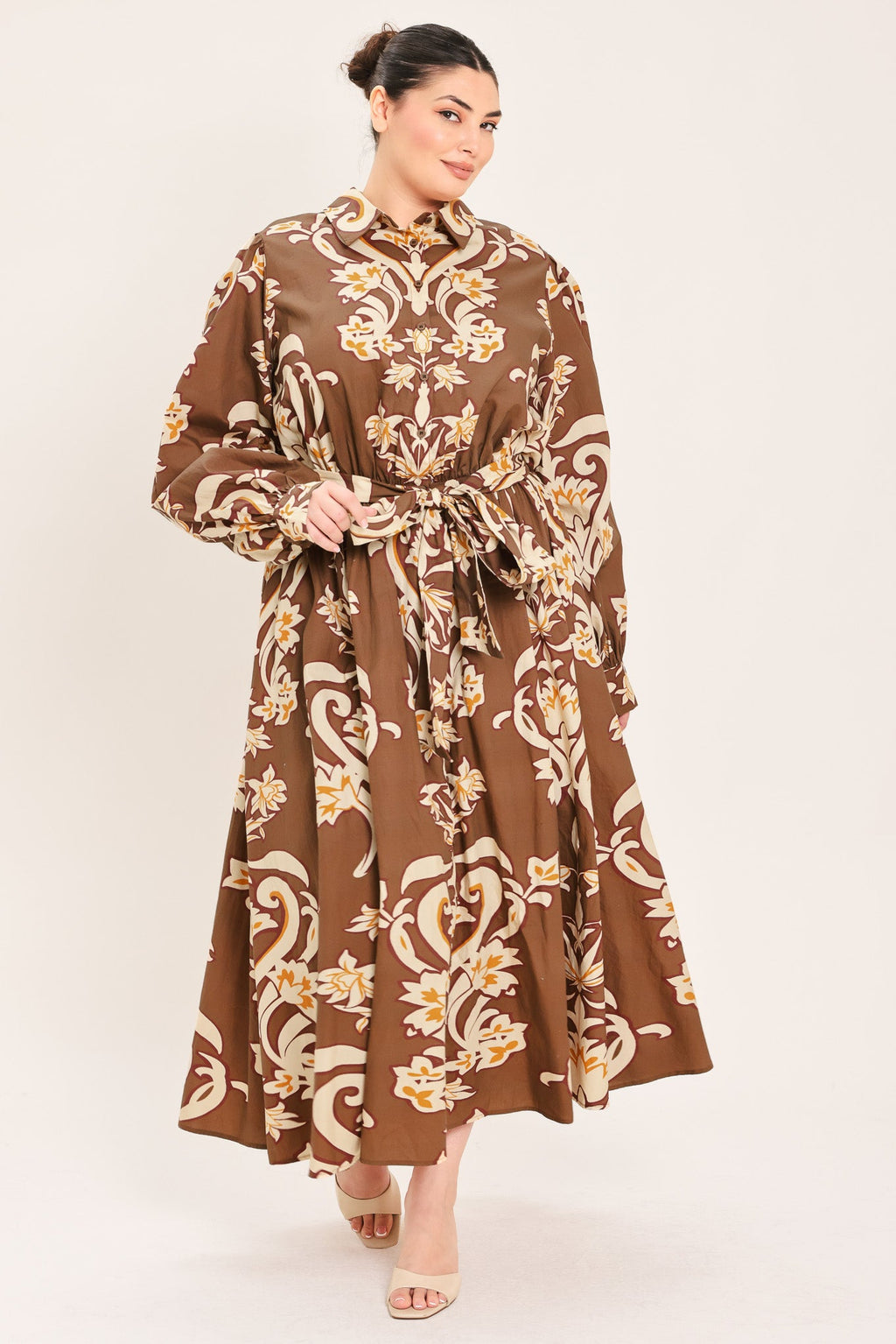 Amber Medallion Shirt Maxi Dress