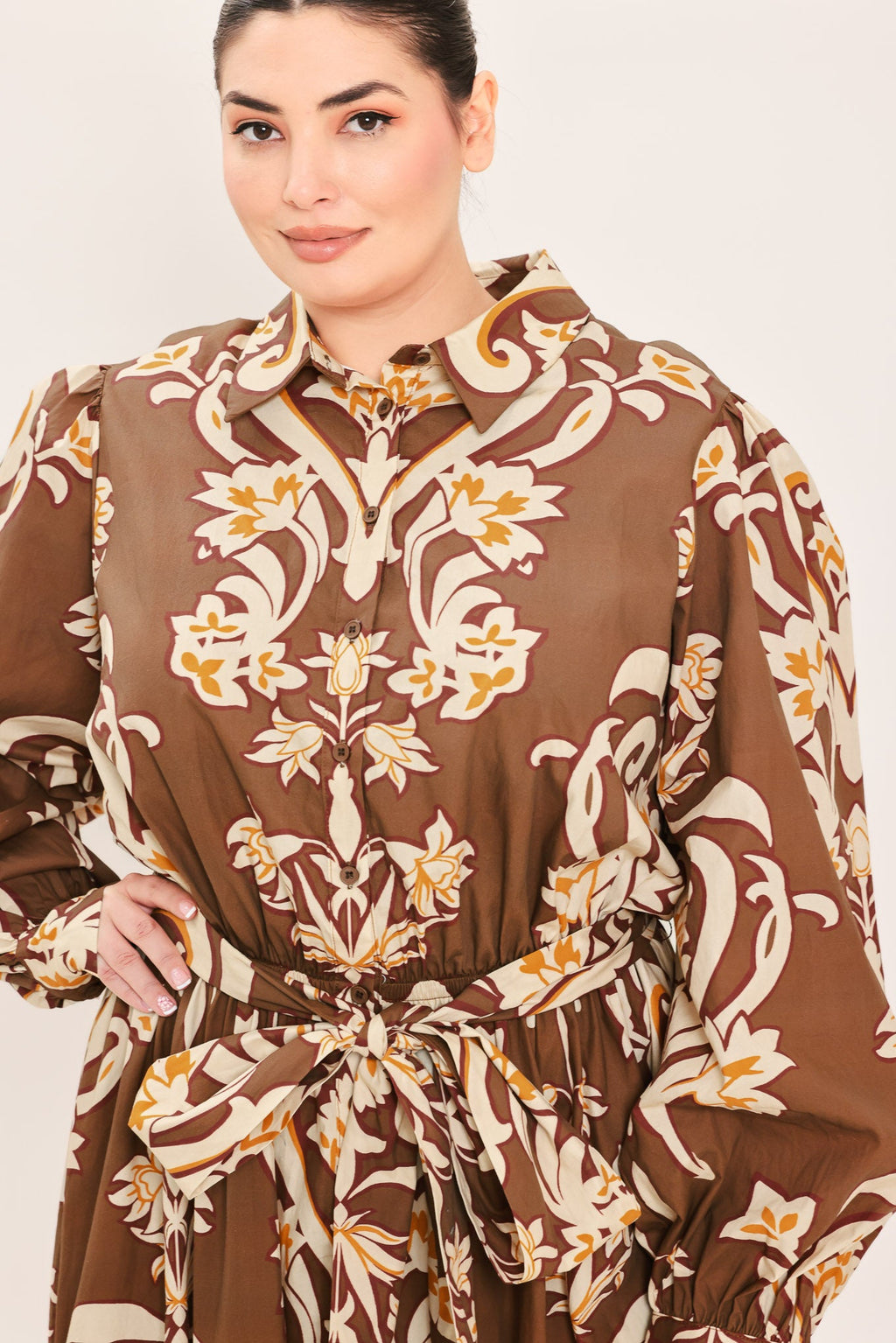 Amber Medallion Shirt Maxi Dress