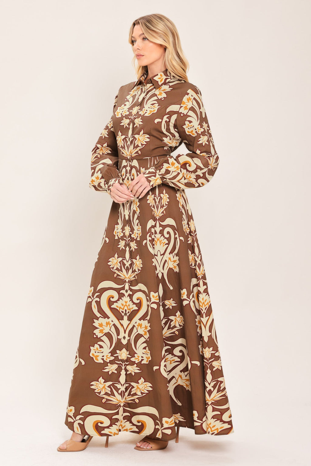 Amber Medallion Shirt Maxi Dress