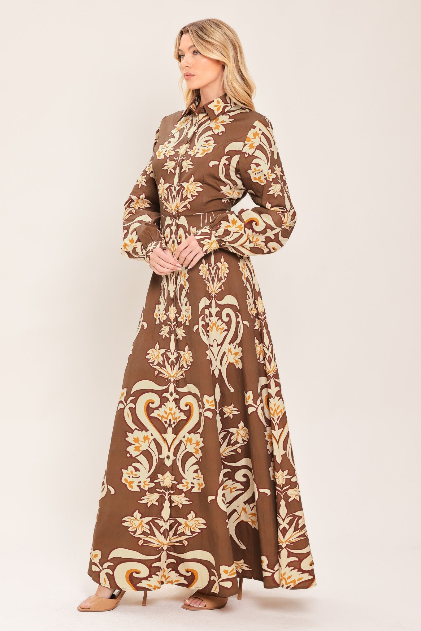 Amber Medallion Shirt Maxi Dress