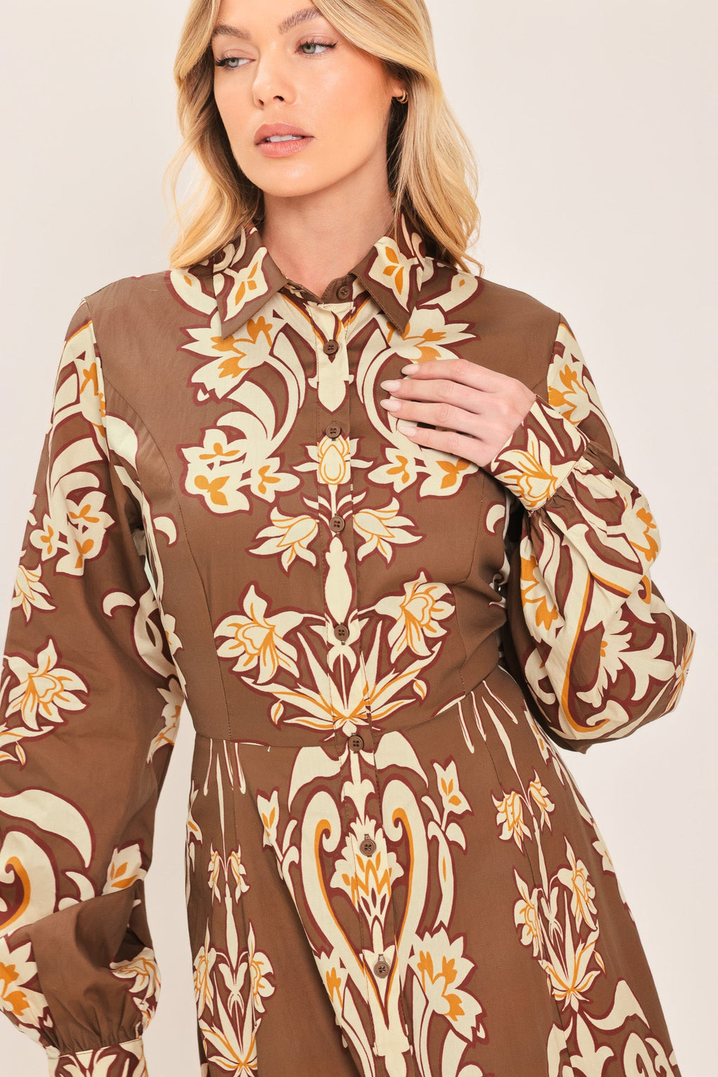 Amber Medallion Shirt Maxi Dress