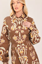 Amber Medallion Shirt Maxi Dress