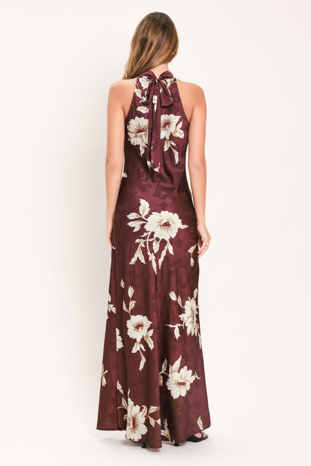 Bordeaux Ivory Bloom Maxi Dress