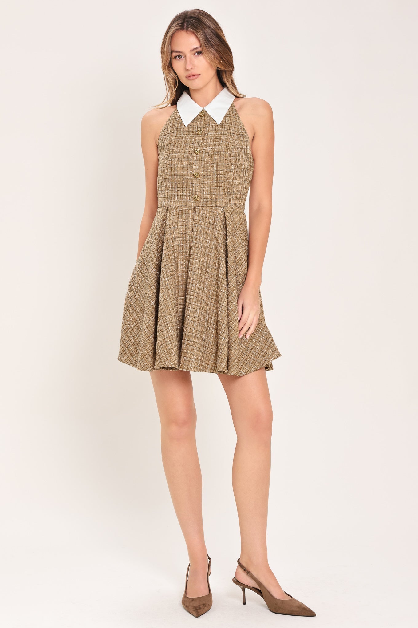 Cambridge Collar Tweed Mini Dress