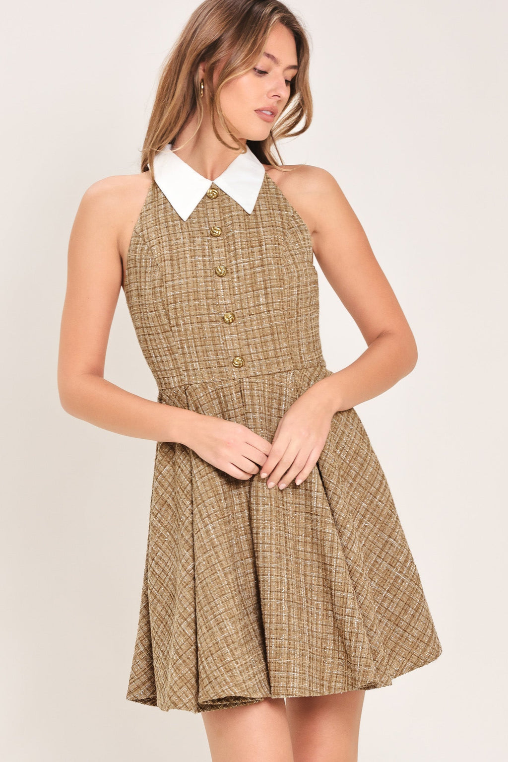 Cambridge Collar Tweed Mini Dress