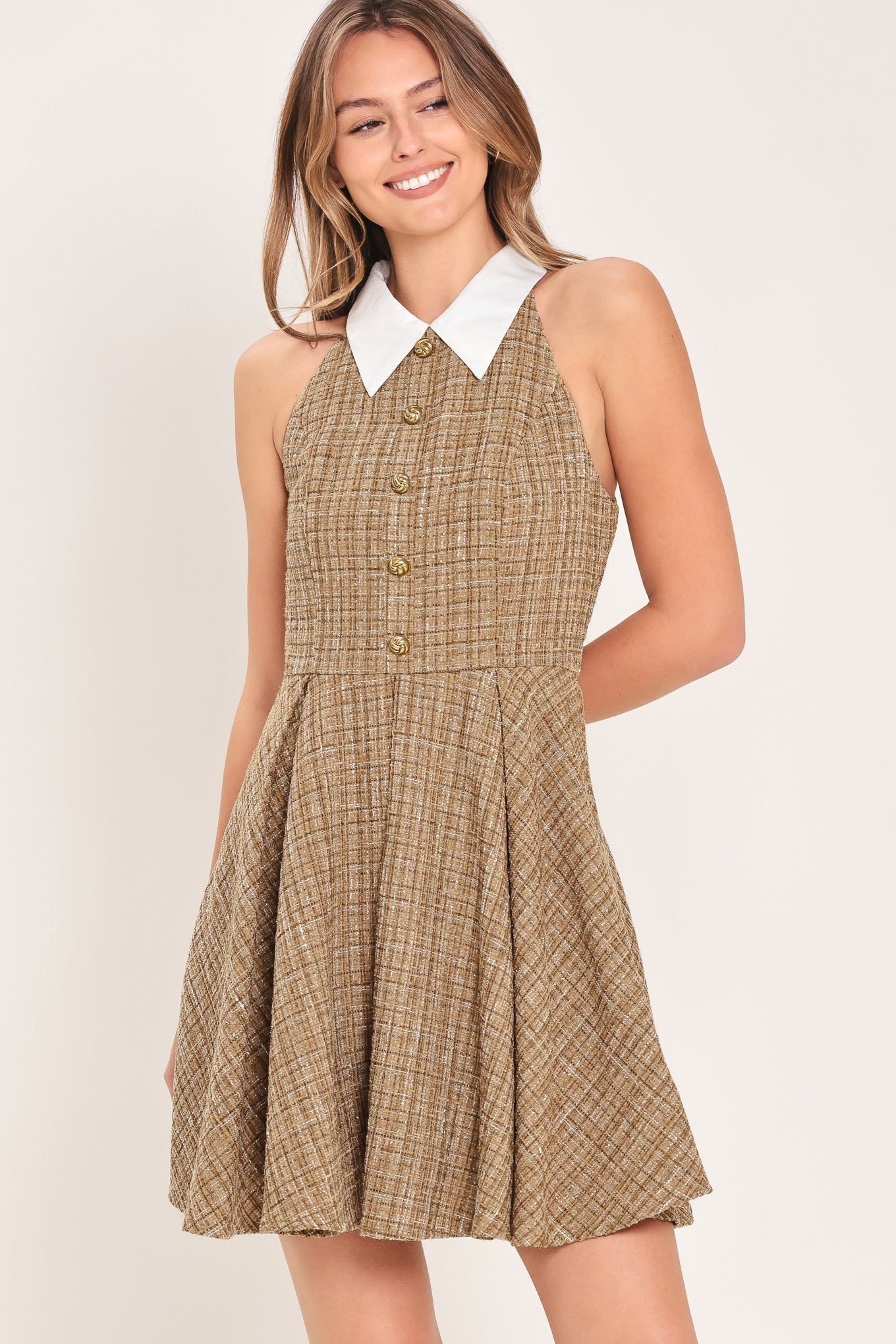 Cambridge Collar Tweed Mini Dress